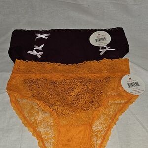 Splendies Panties Set - Orange and Maroon